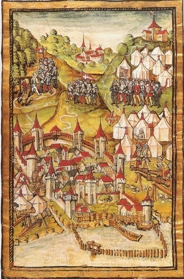Die Belagerung von Murten während der Burgunderkriege