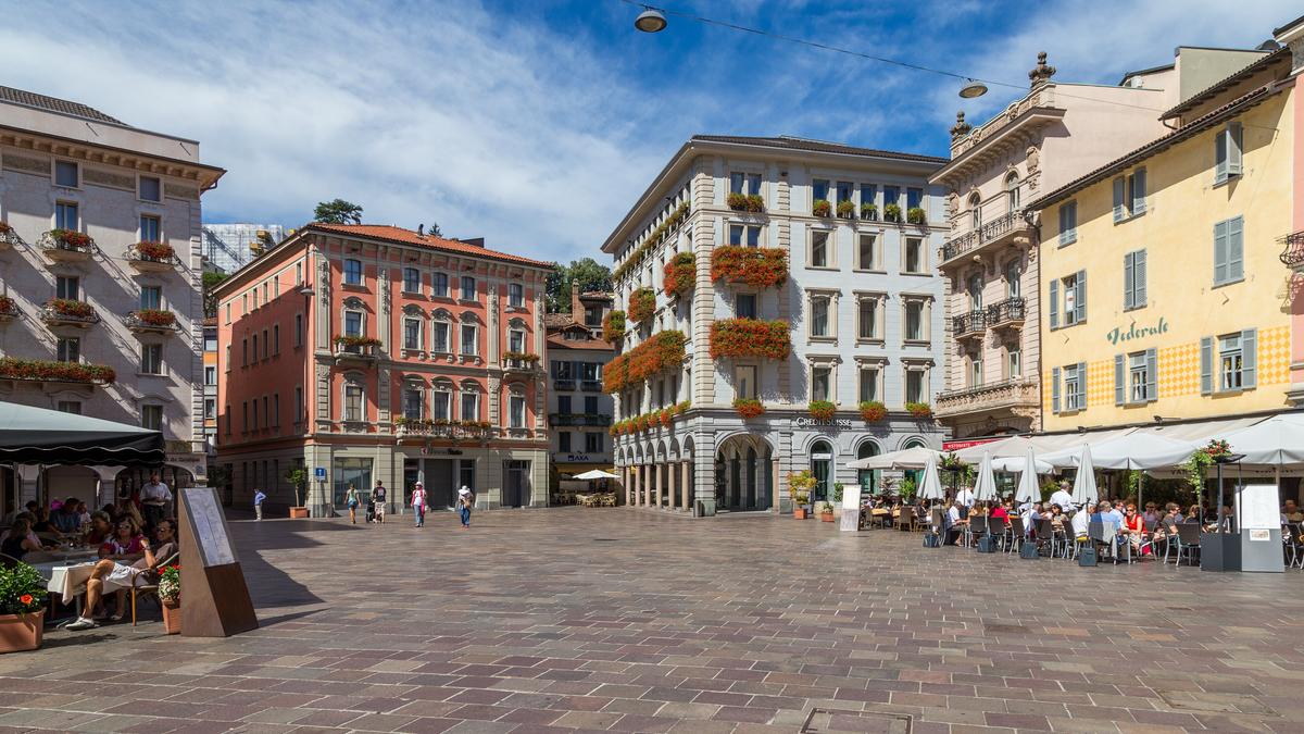 Piazza della Riforma in der Altstadt von Lugano