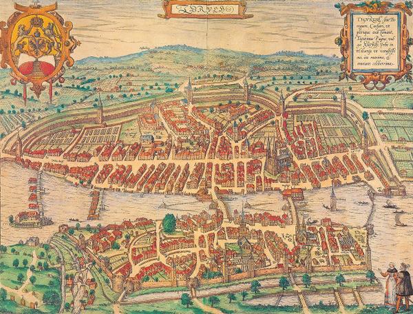 Zürich auf einer Radierung von Frans Hogenberg 1581