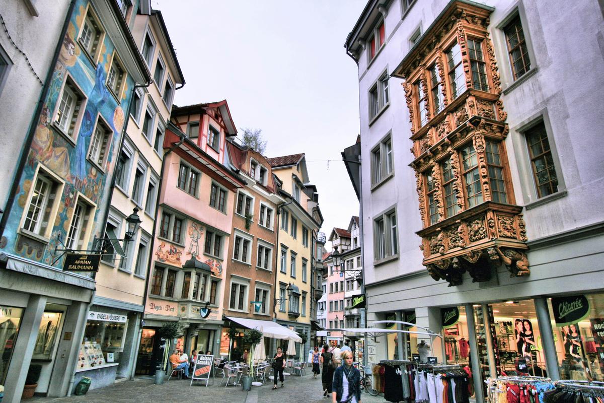 Historische Erker in der Altstadt von St. Gallen